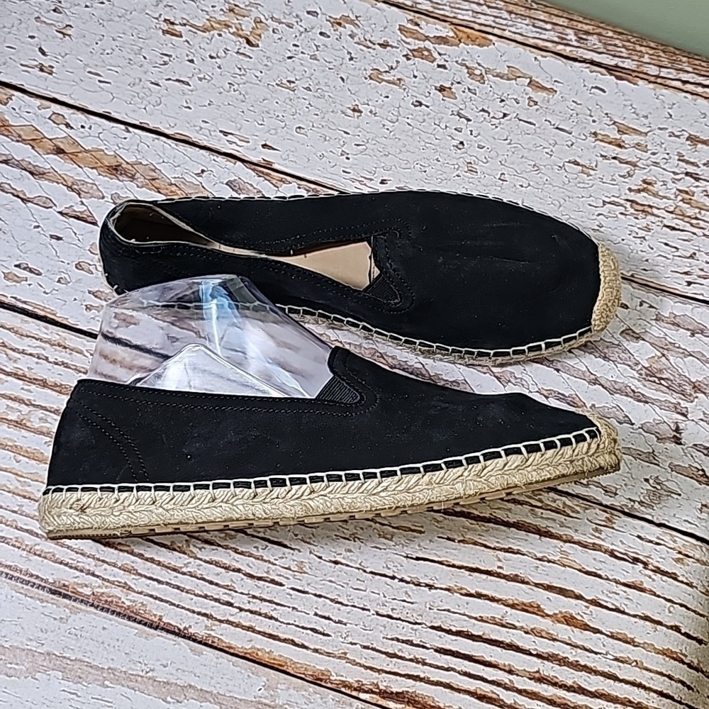 Black Espadrille Slip-On Shoes